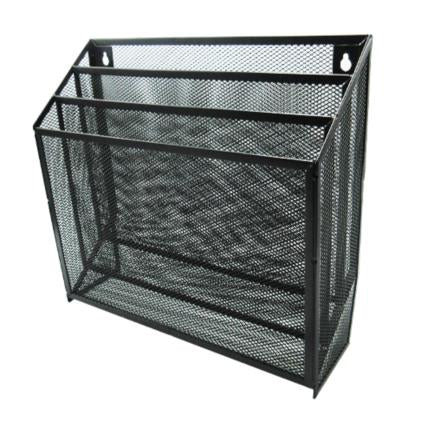 NEXTEP SOLUCIONES - Clasificador Nextep Malla Metálica 3 Niveles Grande Caja Blanco-Negro