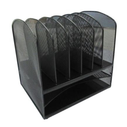 NEXTEP SOLUCIONES - Organizador Nextep de Archivos Malla Metálica 6 Ranuras/Bandeja Doble