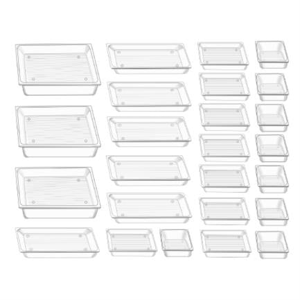 NEXTEP SOLUCIONES - Juego de 25 Organizadores Nextep para Cajon Transparente Pet