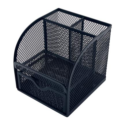 NEXTEP SOLUCIONES - Organizador Nextep Malla Metalica 4 Secciones Negro