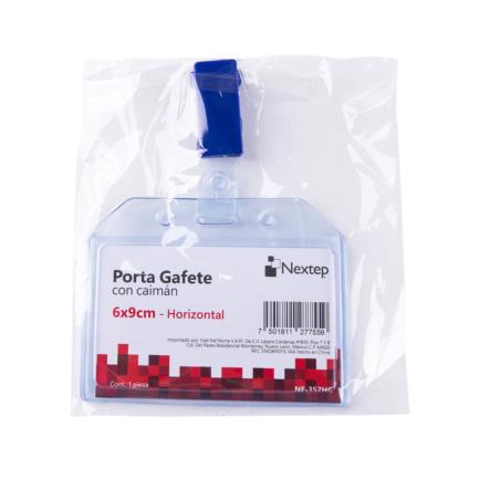 NEXTEP SOLUCIONES - Porta Gafete Plastico Flexible Horizontal Nextep 6x9cm con Caiman C/12