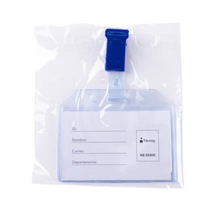 NEXTEP SOLUCIONES - Porta Gafete Plastico Flexible Horizontal Nextep 6x9cm con Caiman C/12