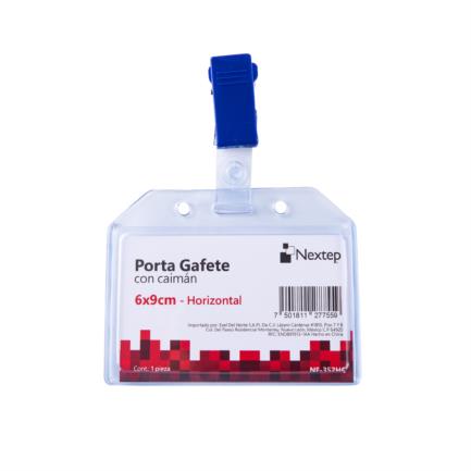 NEXTEP SOLUCIONES - Porta Gafete Plastico Flexible Horizontal Nextep 6x9cm con Caiman C/12