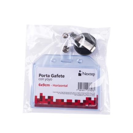 NEXTEP SOLUCIONES - Porta Gafete Plastico Flexible Horizontal Nextep 6x9cm con Yoyo C/12