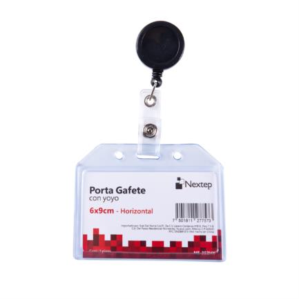 NEXTEP SOLUCIONES - Porta Gafete Plastico Flexible Horizontal Nextep 6x9cm con Yoyo C/12