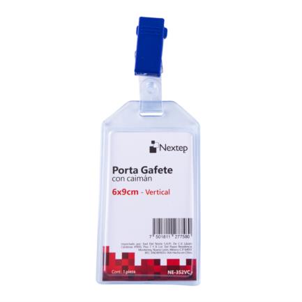 NEXTEP SOLUCIONES - Porta Gafete Plastico Flexible Vertical Nextep 6x9cm con Caiman C/12