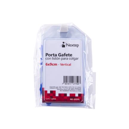 NEXTEP SOLUCIONES - Porta Gafete Plastico Flexible Vertical Nextep 6x9cm con Liston para Colgar C/12