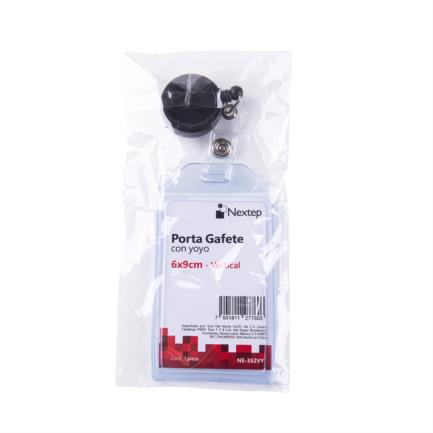 NEXTEP SOLUCIONES - Porta Gafete Plastico Flexible Vertical Nextep 6x9cm con Yoyo C/12