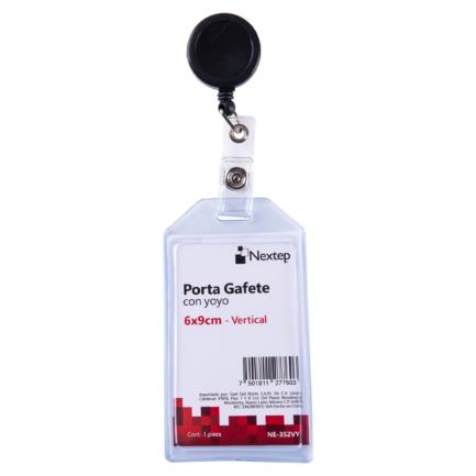 NEXTEP SOLUCIONES - Porta Gafete Plastico Flexible Vertical Nextep 6x9cm con Yoyo C/12