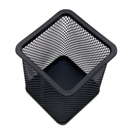 NEXTEP SOLUCIONES - Porta Lapices Nextep Cuadrado Mediano Malla Metalica 8x8x9.7cms