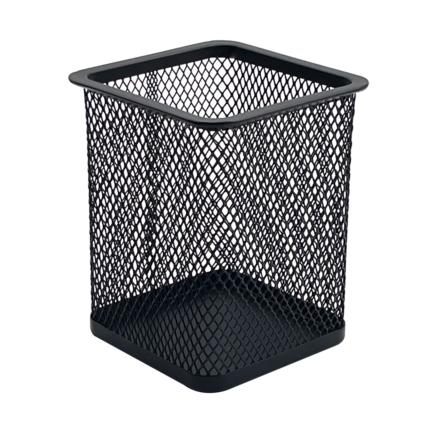 NEXTEP SOLUCIONES - Porta Lapices Nextep Cuadrado Mediano Malla Metalica 8x8x9.7cms