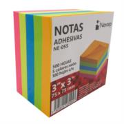 NEXTEP SOLUCIONES - Notas Adhesivas Nextep 3x3 Neón 5 Bloques 500 Hojas
