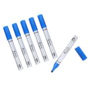 NEXTEP SOLUCIONES - Marcador Nextep Permanente Cuerpo Aluminio Punta Gruesa Cincel 4mm Azul C/6