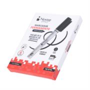 NEXTEP SOLUCIONES - Marcador Nextep Permanente Cuerpo Aluminio Punta Gruesa Cincel 4mm Negro C/6