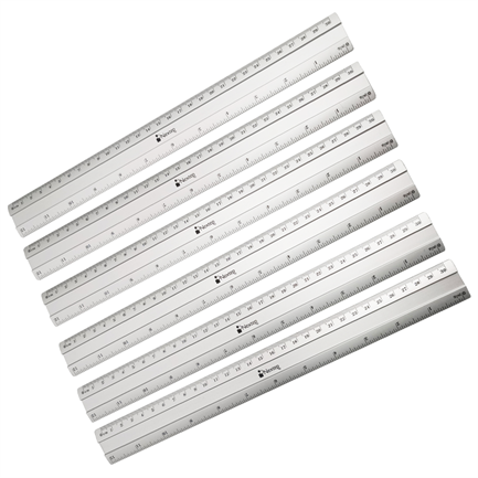 NEXTEP SOLUCIONES - Regla Nextep Metalica de Aluminio 30 cm c/6 Pzas