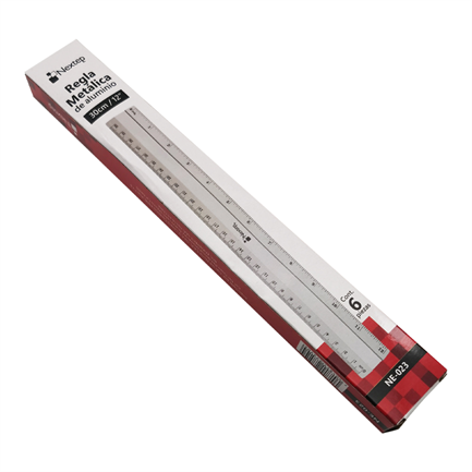 NEXTEP SOLUCIONES - Regla Nextep Metalica de Aluminio 30 cm c/6 Pzas