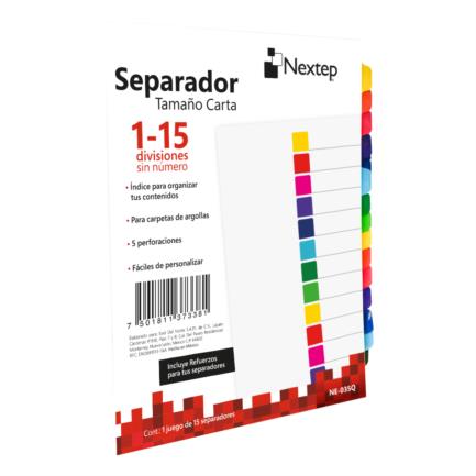 NEXTEP SOLUCIONES - Separador Nextep Economico 15 Divisiones sin Numero