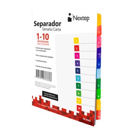 NEXTEP SOLUCIONES - Separador Nextep Economico 10 Divisiones con Numero