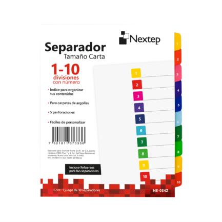 NEXTEP SOLUCIONES - Separador Nextep Economico 10 Divisiones con Numero