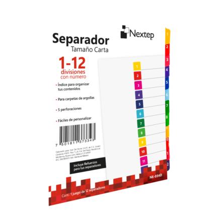 NEXTEP SOLUCIONES - Separador Nextep Economico 12 Divisiones con Numero