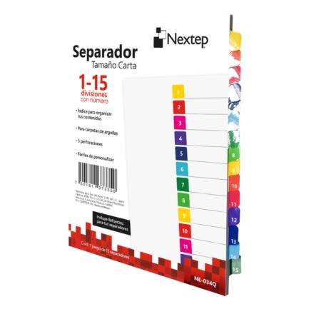 NEXTEP SOLUCIONES - Separador Nextep Economico 15 Divisiones con Numero