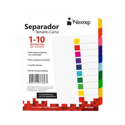 NEXTEP SOLUCIONES - Separador Nextep Economico 10 Divisiones sin Numero