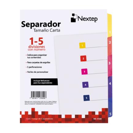 NEXTEP SOLUCIONES - Separador Economico Nextep 5 Divisiones Con Numero