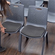 NEXTEP SOLUCIONES - Silla de Visitas/Comedor Nextep Fibra Alta Resistencia Apilable Gris Obscuro