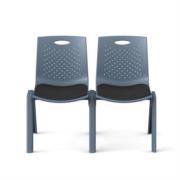 NEXTEP SOLUCIONES - Silla de Visitas/Comedor Nextep Fibra Alta Resistencia Acojinada Apilable Gris Obscuro