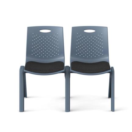 NEXTEP SOLUCIONES - Silla de Visitas/Comedor Nextep Fibra Alta Resistencia Acojinada Apilable Gris Obscuro