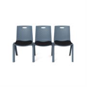 NEXTEP SOLUCIONES - Silla de Visitas/Comedor Nextep Fibra Alta Resistencia Acojinada Apilable Gris Obscuro