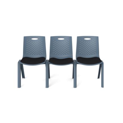 NEXTEP SOLUCIONES - Silla de Visitas/Comedor Nextep Fibra Alta Resistencia Acojinada Apilable Gris Obscuro