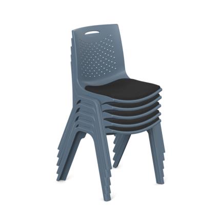 NEXTEP SOLUCIONES - Silla de Visitas/Comedor Nextep Fibra Alta Resistencia Acojinada Apilable Gris Obscuro