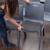NEXTEP SOLUCIONES - Silla de Visitas/Comedor Nextep Fibra Alta Resistencia Acojinada Apilable Gris Obscuro