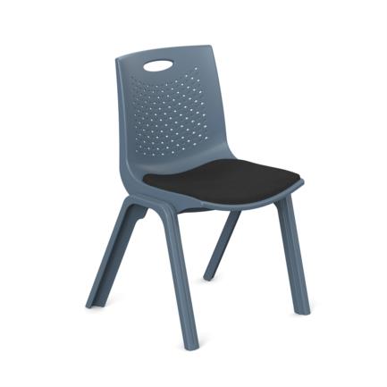 NEXTEP SOLUCIONES - Silla de Visitas/Comedor Nextep Fibra Alta Resistencia Acojinada Apilable Gris Obscuro