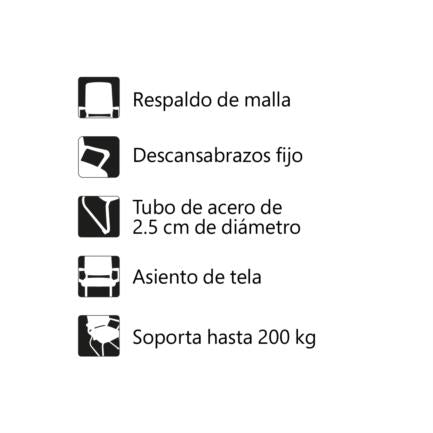 NEXTEP SOLUCIONES - Silla de Visitas Nextep con Descansabrazos Tela/Malla