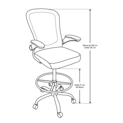 NEXTEP SOLUCIONES - Silla Alta Nextep Descansabrazos Ajustable con Reposapies