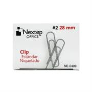 NEXTEP SOLUCIONES - Clip Nextep Estándar Niquelado #2 28mm C/10 100 Clips c/u