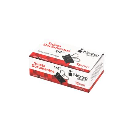 NEXTEP SOLUCIONES - Sujeta Documentos Nextep Mini 15mm (1/2") 12 pzs
