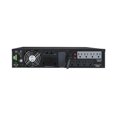 CYBERPOWER - UPS de 1500 VA/1350 W, Online Doble Conversión, Entrada 120 Vca NEMA 5-15P, Onda Senoidal Pura, Rack o Torre de 2 UR, Con  8 Tomas NEMA 5-15R