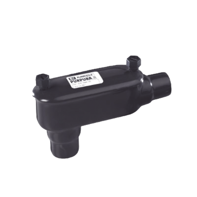 RAWELT - Caja Ovalada tipo LB con Recubrimiento Exterior de PVC de 1" (25.4 mm).