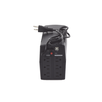 CYBERPOWER - UPS de 750 VA/300 W, Topología Línea Interactiva, Entrada 120 Vca NEMA 5-15P, y 6 Salidas NEMA 5-15R, Con Regulador de Voltaje (AVR)