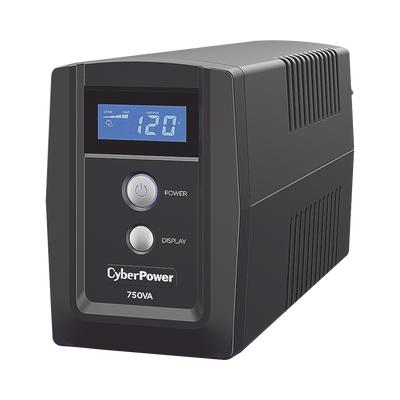 CYBERPOWER - UPS de 750 VA/300 W, Topología Línea Interactiva, Entrada 120 Vca NEMA 5-15P, y 6 Salidas NEMA 5-15R, Con Regulador de Voltaje (AVR)