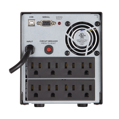 CYBERPOWER - UPS de 1500 VA/1050 W, Topología Línea Interactiva, Entrada 120 Vca NEMA 5-15P, Onda Senoidal Pura, Tipo Mini Torre, Con 8 Tomas NEMA 5-15R