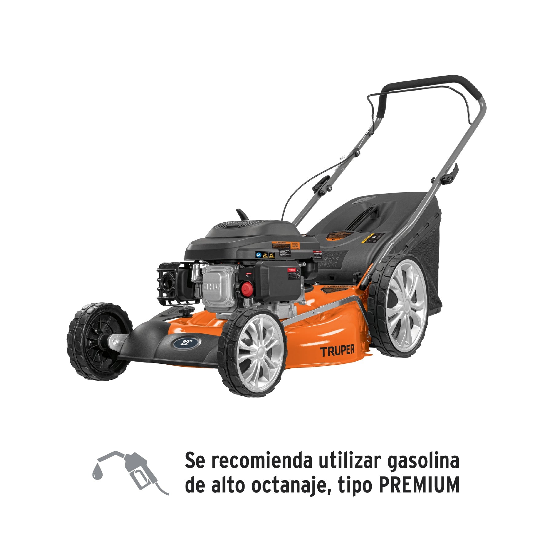 Podadora con motor a gasolina de 6 HP, 22' de corte, Truper