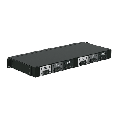 PANDUIT - PDU Básico para Distribución de Energía, Plug de Entrada Trifásico CS8365C, Con 6 Contactos C19, Instalación Horizontal de 19in, 1UR, 50 Amp, 208 Vca