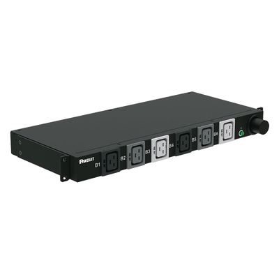 PANDUIT - PDU Básico para Distribución de Energía, Plug de Entrada Trifásico CS8365C, Con 6 Contactos C19, Instalación Horizontal de 19in, 1UR, 50 Amp, 208 Vca