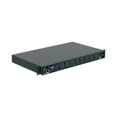 PANDUIT - PDU Switchable y Monitoreable por Toma (MS) para Distribución de Energía, Enchufe de Entrada NEMA 5-15P, Con 8 Salidas 5-20R, Horizontal 19in, 120 Vca, 15 Amp, 1UR