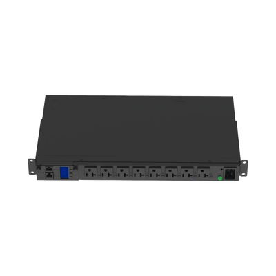 PANDUIT - PDU Switchable y Monitoreable por Toma (MS) para Distribución de Energía, Enchufe de Entrada NEMA L5-20P, Con 8 Salidas 5-20R, Horizontal 19in, 120 Vca, 15 Amp, 1UR