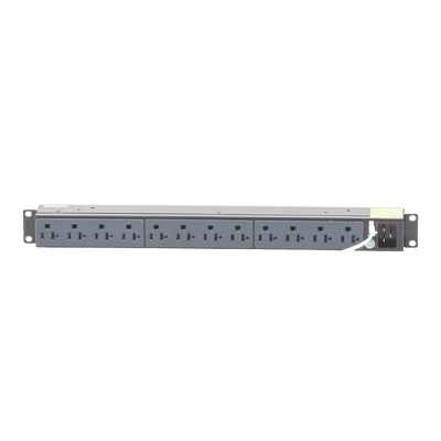 PANDUIT - PDU Básico para Distribución de Energía, Enchufe de Entrada NEMA 5-15P, Con 12 Contactos NEMA 5-20R, Instalación Horizontal de 19in, 1UR, 15 Amp, 120 Vca